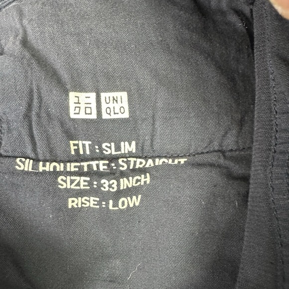 Uniqlo Pants Mens 33x32 Black Corduroy Trousers Slim Straight Casual Office READ - Picture 4 of 10